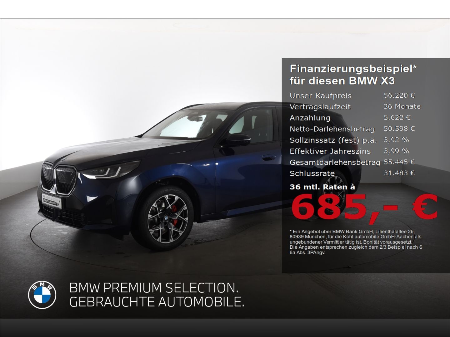 BMW X3 20d xDrive M Sport Pro Iconic Glow Anhängerku