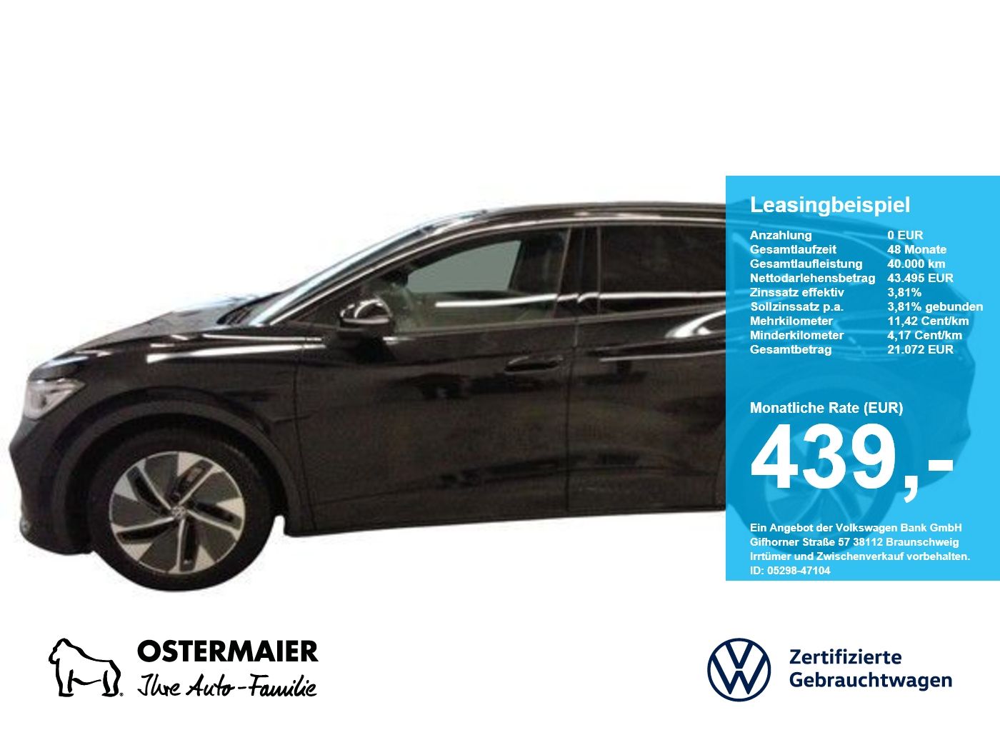 Volkswagen ID.4 GTX 340PS 4M NP.71T ACC.5J-G.WÄRMEPUMPE.AHK