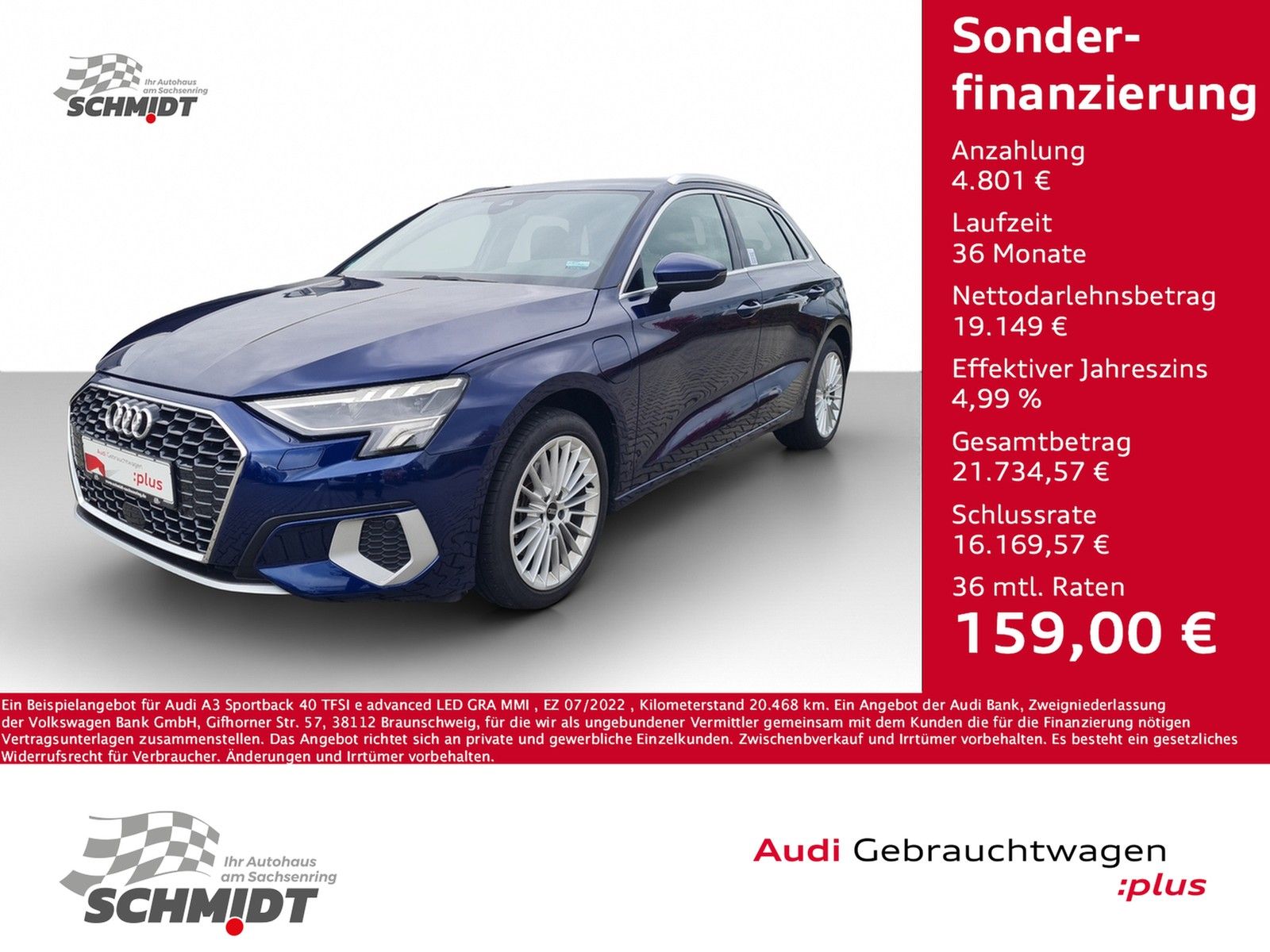 Audi A3 Sportback 40 TFSI e advanced LED GRA MMI
