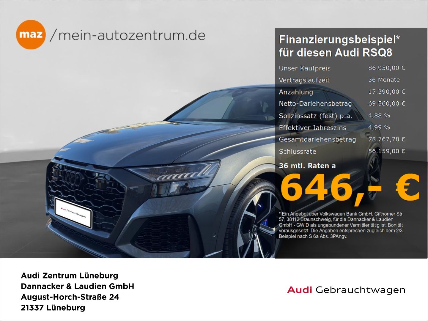 Audi RSQ8 4.0 TFSI quattro Alu Matrix-LED Pano AHK AC