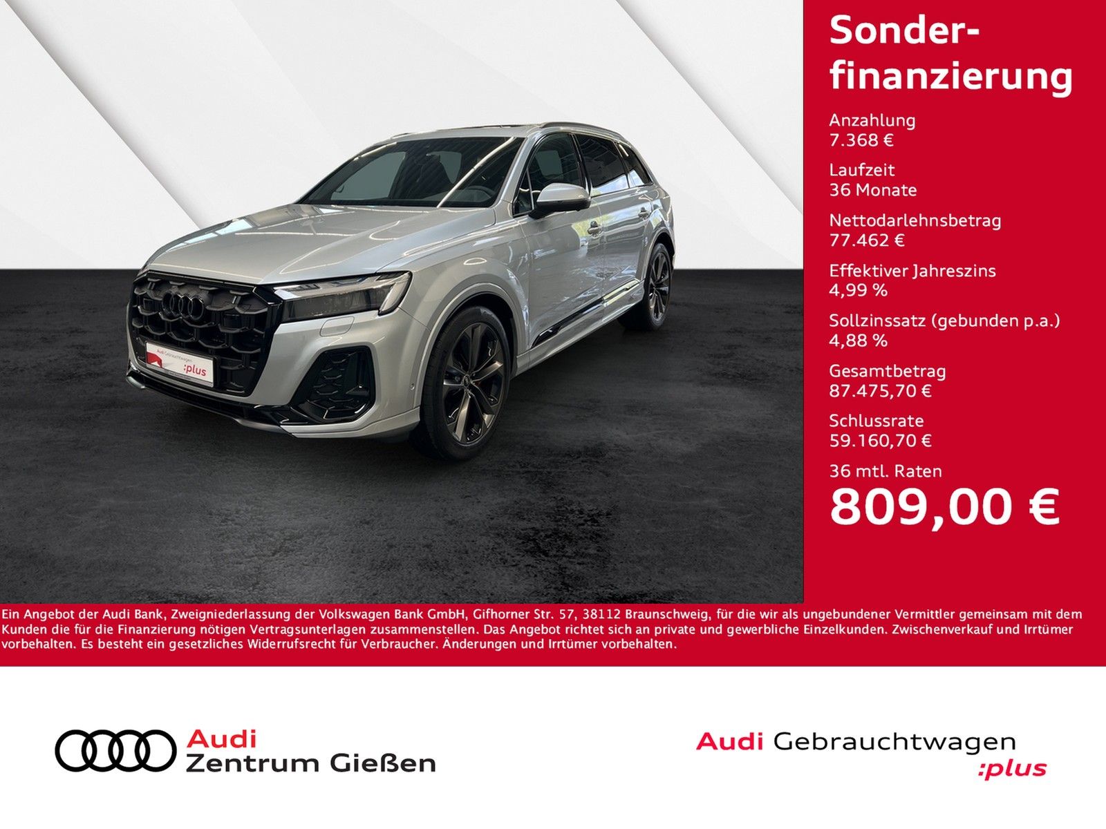 Audi Q7 50 TDI quattro S line Black B&O AHK PANO 7-Si