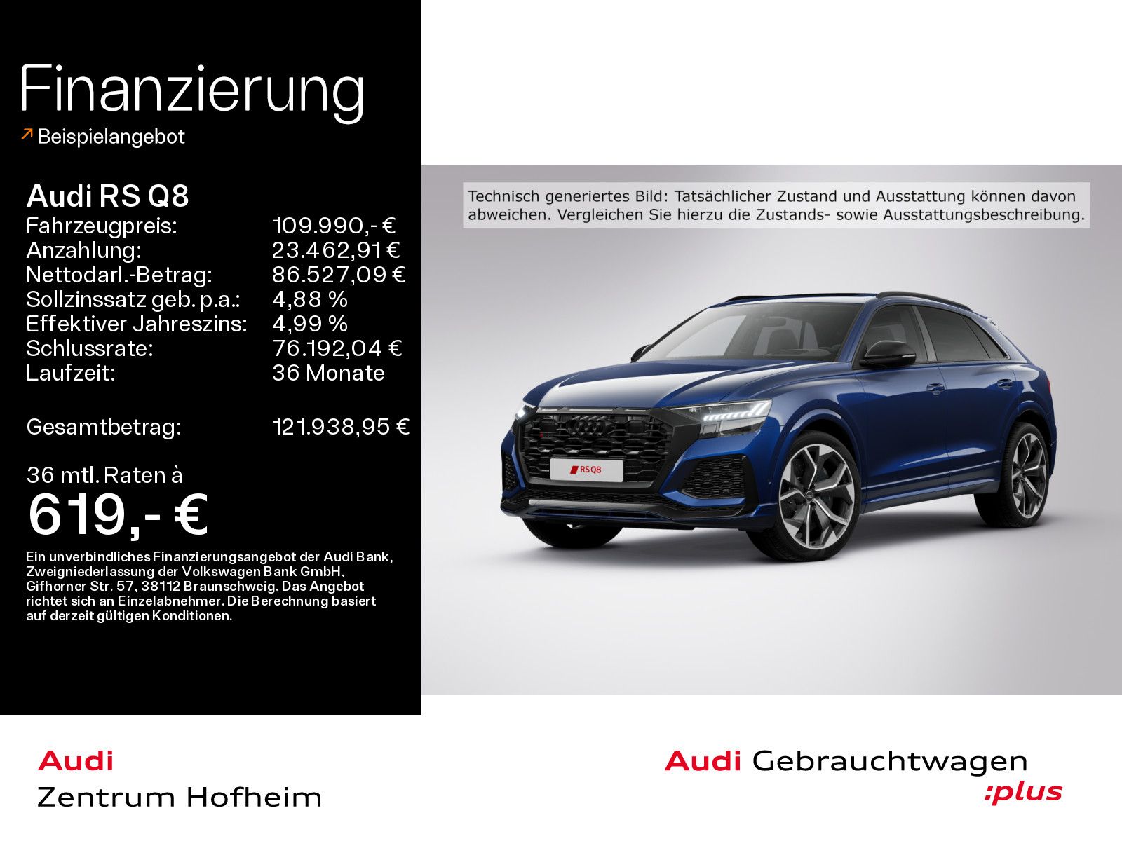 Audi RS Q8*Keramik*305 km/h*B&O*HUD*Pano*Standh*Matri