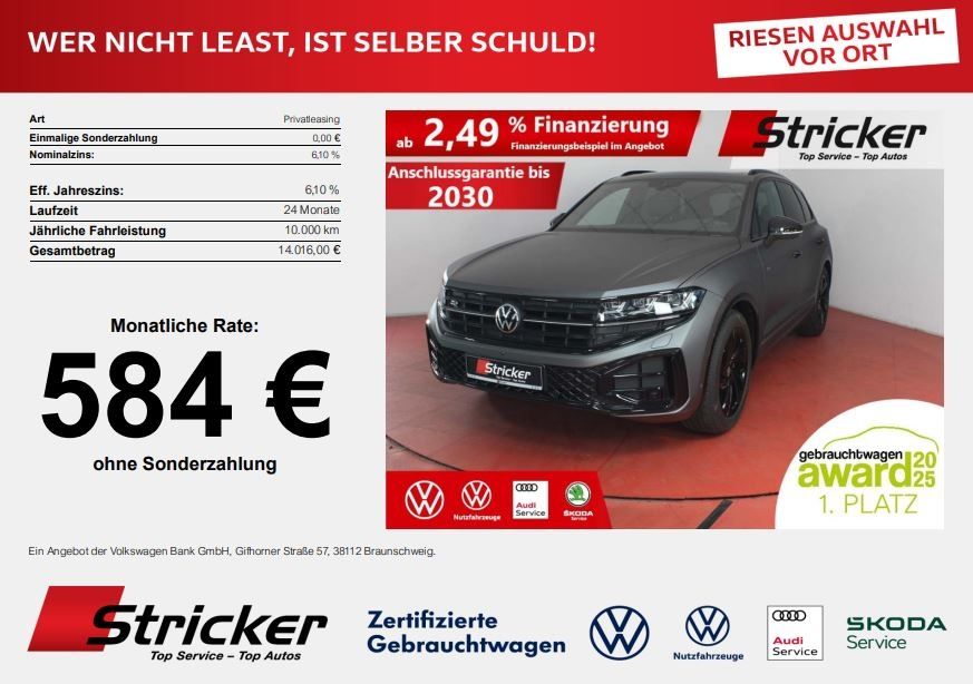 Volkswagen Touareg R-Line Black Style 3.0TDI 584,-ohne Anza