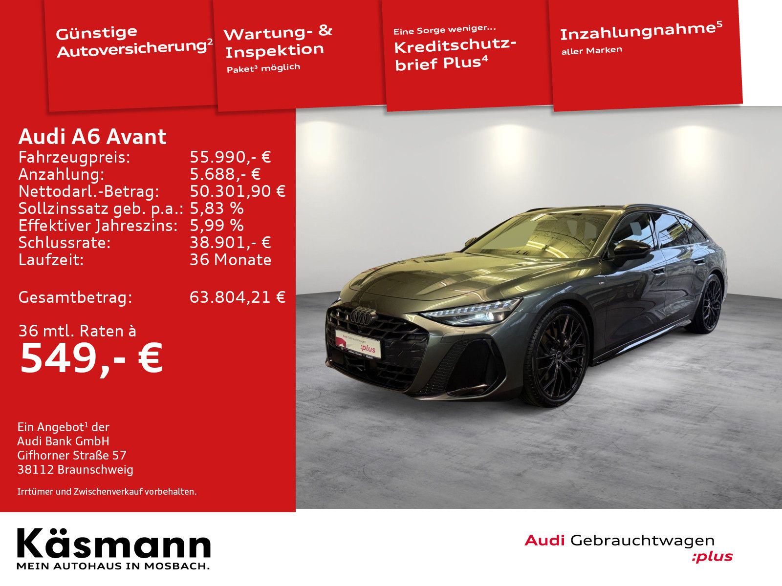 Audi A6 Avant TDI quattro edition one S line 360° ACC
