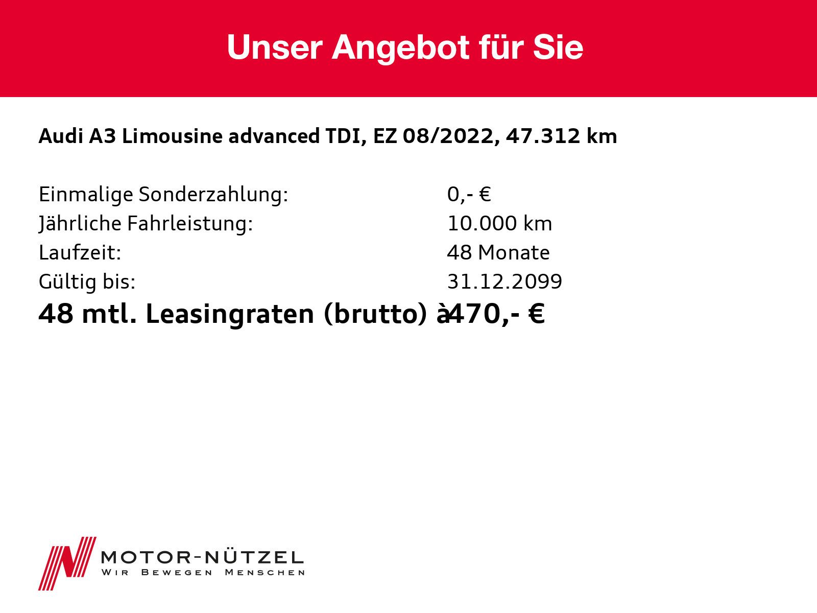 Audi A3 Limousine 35 TDI S-TR ADVANCED 5JG+NAVI+AHK