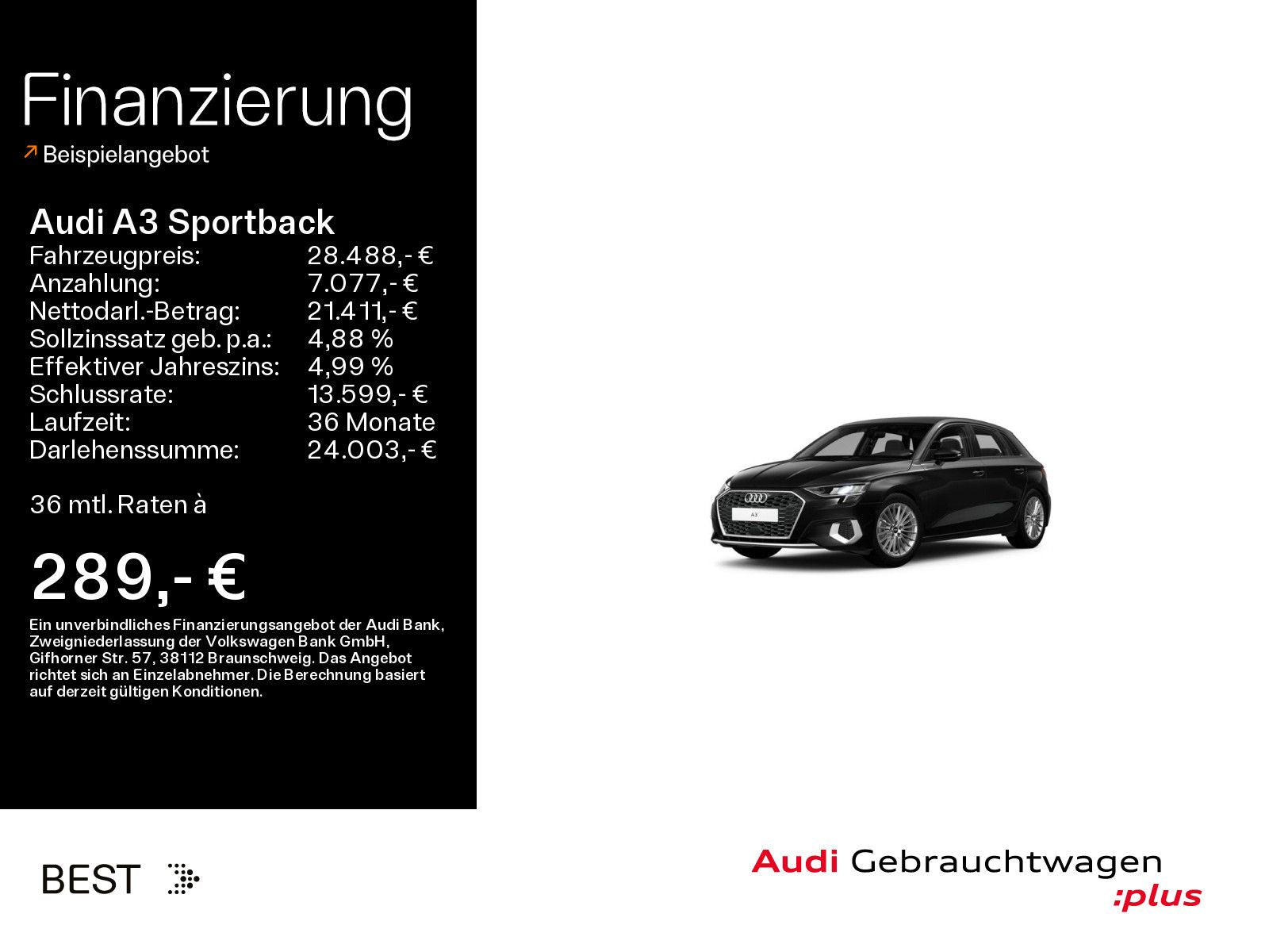 Audi A3 Sportback advanced 35 TFSI - Samsaru's Car Outlet