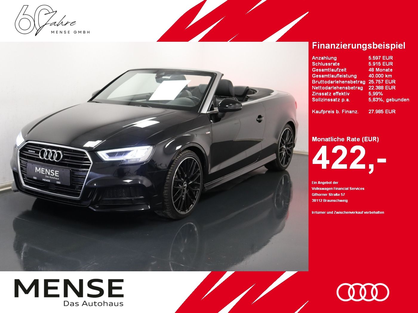 Audi A3 Cabriolet 40TFSI quattro S-Line - Samsaru's Car Outlet