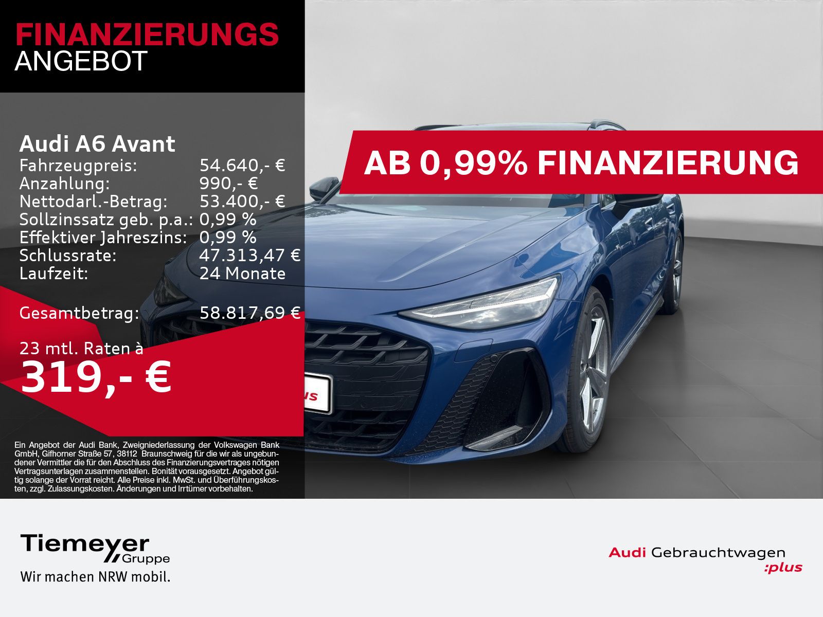Audi A6 Avant TDI Q S LINE PANO LEDER HuD B&O