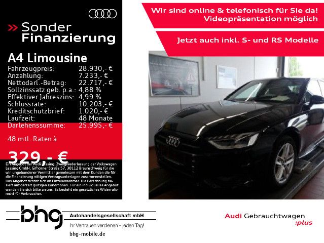 Audi A4 Limousine 40 TDI S tronic advanced - Samsaru's Car Outlet