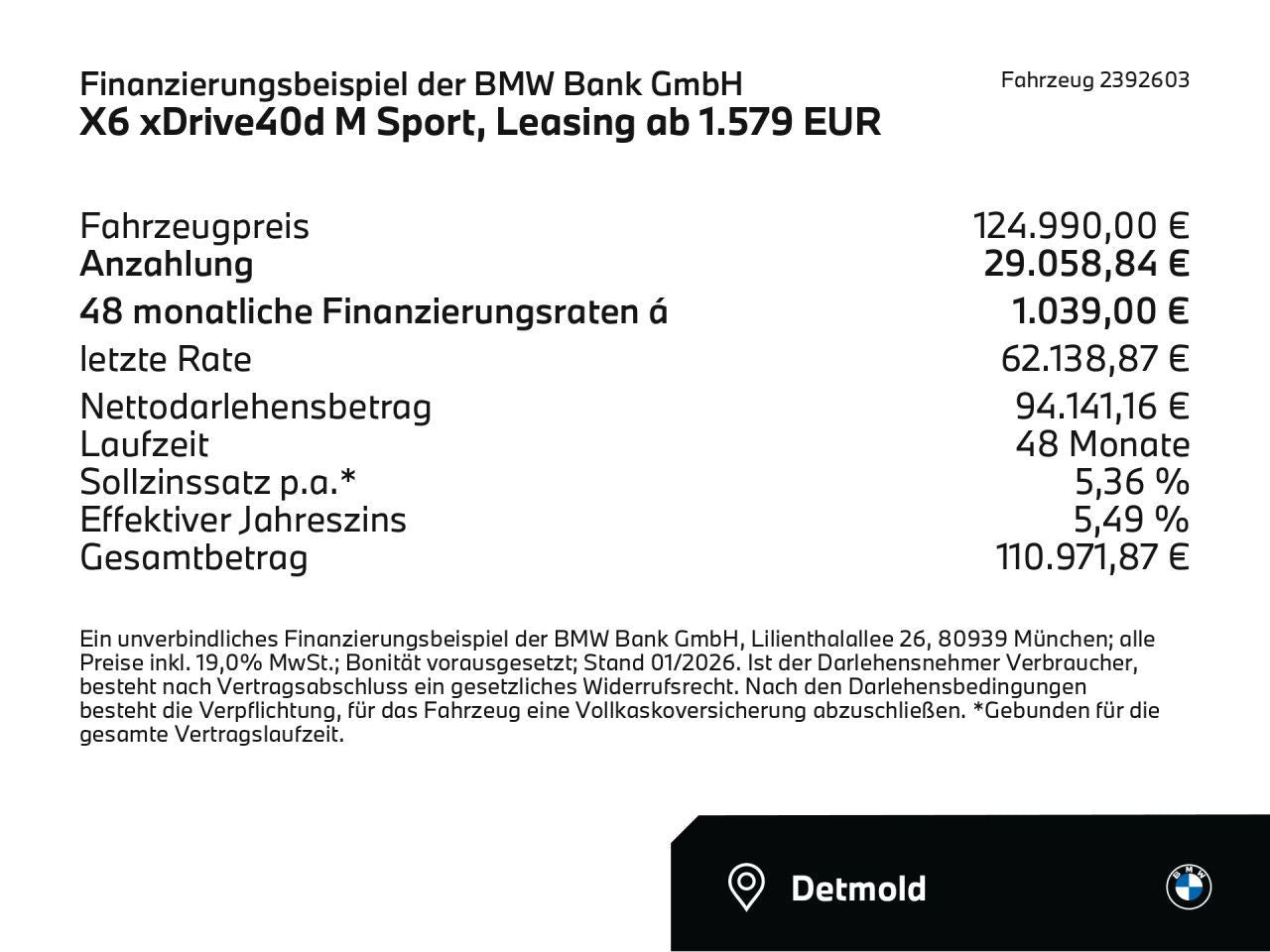 BMW X6 xDrive40d M Sport, Leasing ab 1.579 EUR