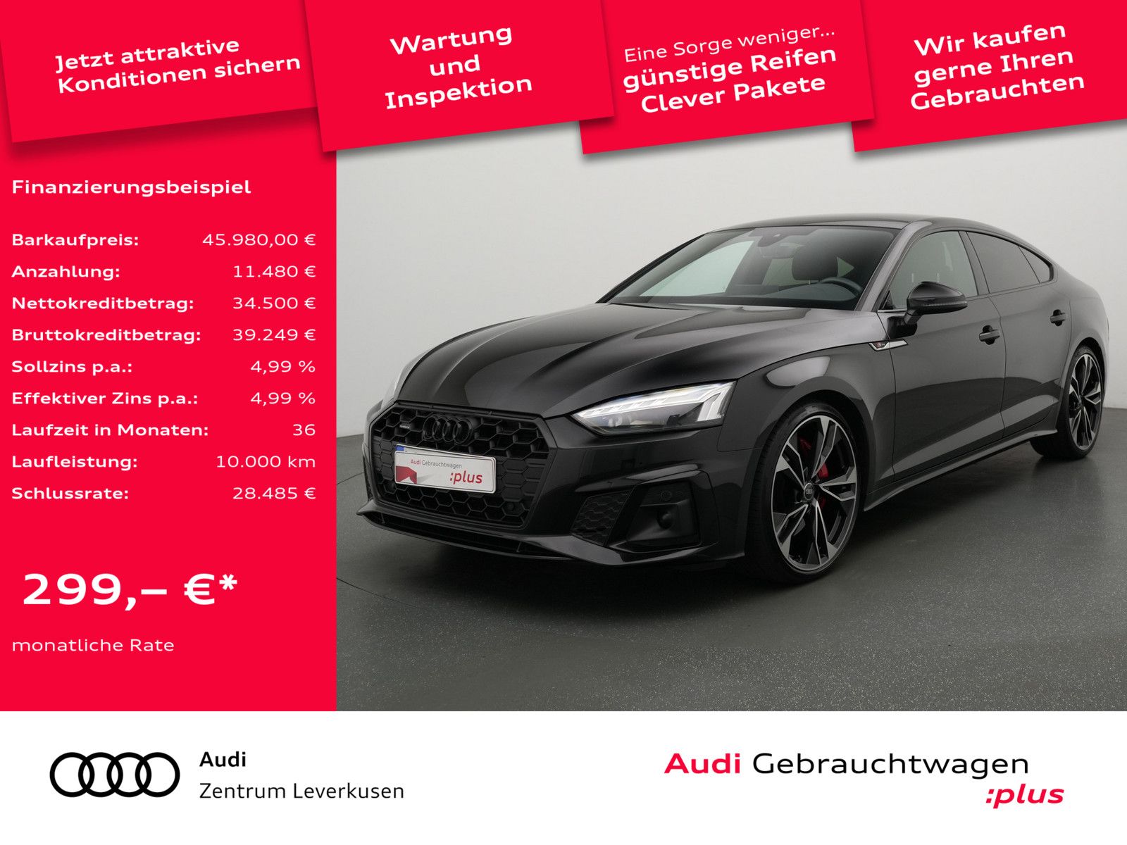 Audi A5 Sportback quattro S line B&O ACC NAVI KAM SHZ