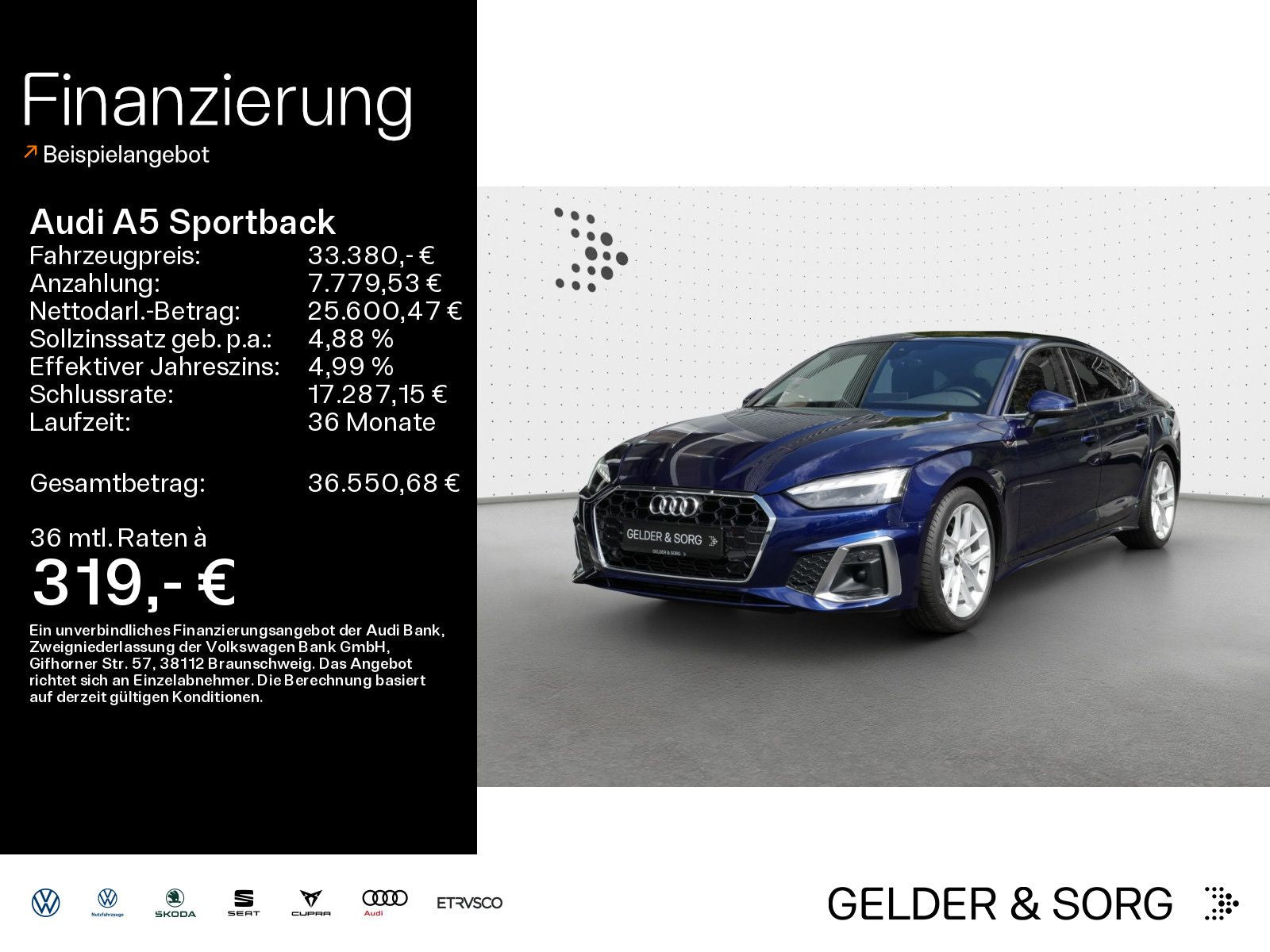 Audi A5 Sportback 40 TFSI s-line 18Z*MATRIX*NAVI*GRA