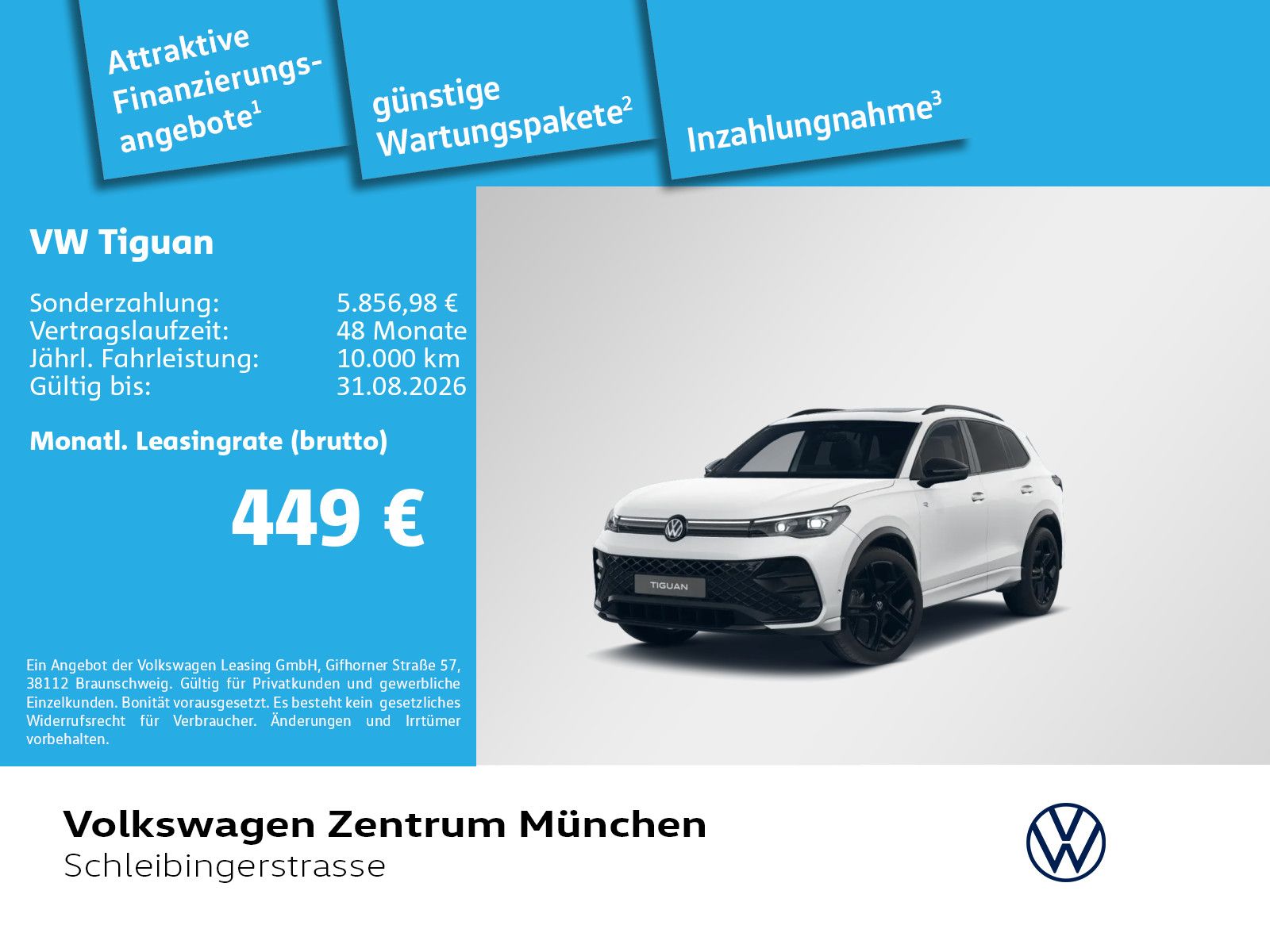 Volkswagen Tiguan 2.0 TDI 4MOT R-Line BlackStyle AHK Leder 