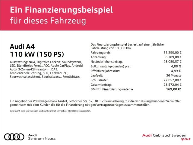 Audi A4 Limo 35 TFSI S tronic - Samsaru's Car Outlet