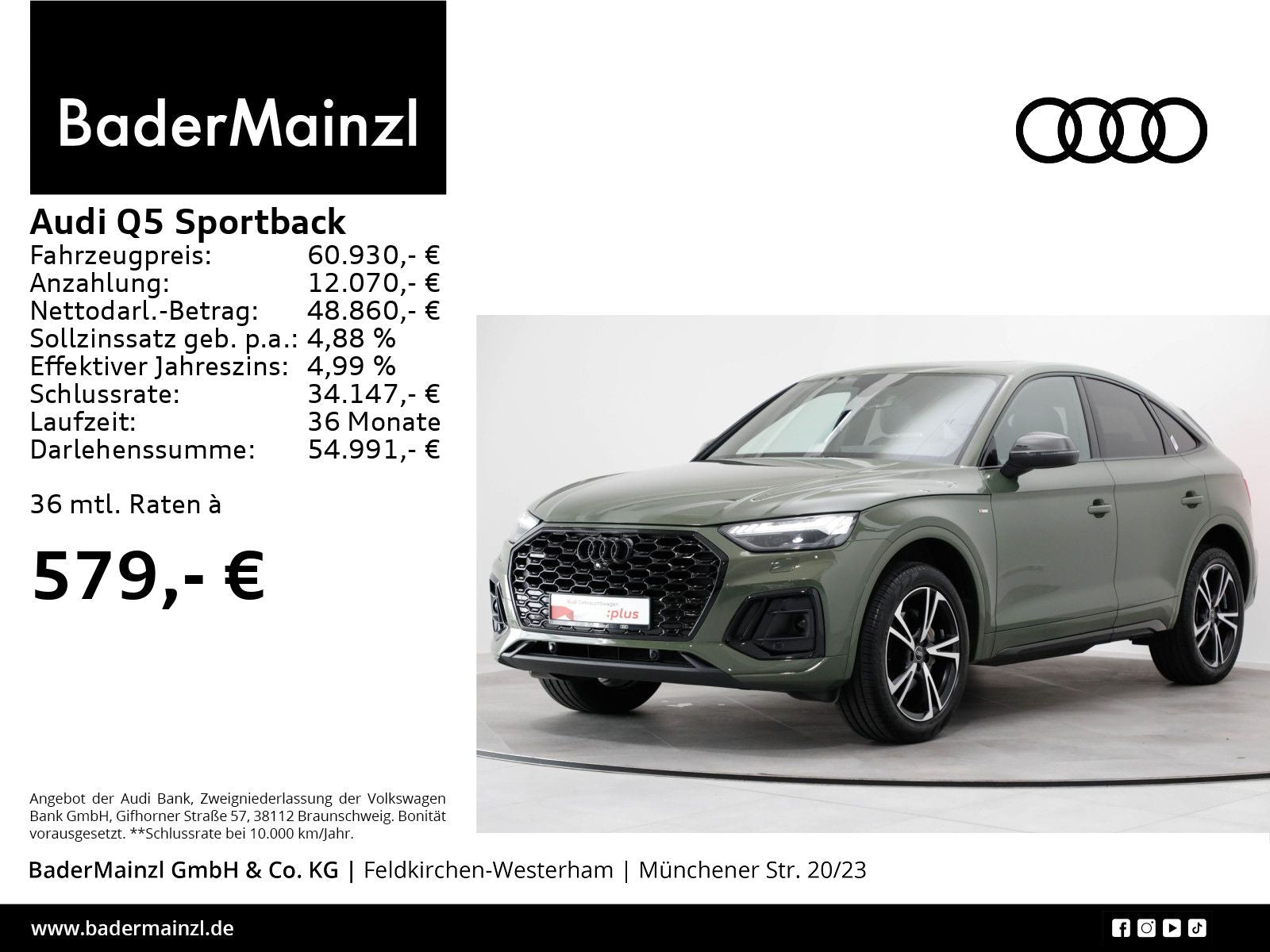 Audi Q5 Sportback 40 TDI quattro S line - Samsaru's Car Outlet