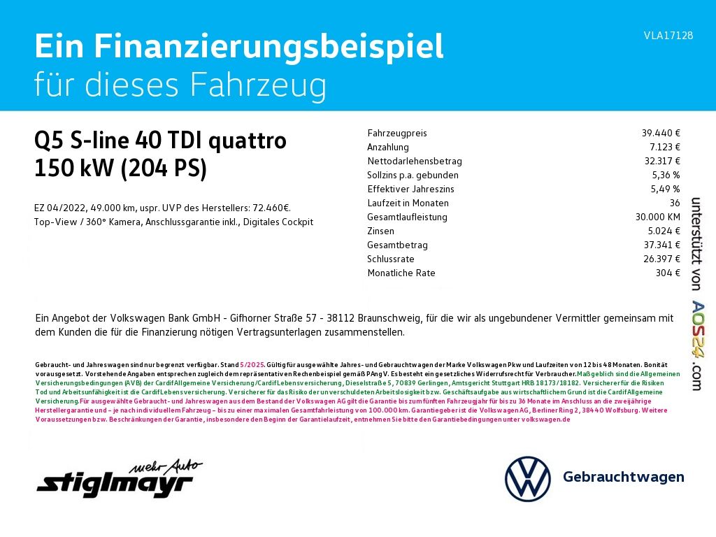Audi Q5 S-line 40 TDI quattro AHK+ACC+LED+LEDER+NAVI+