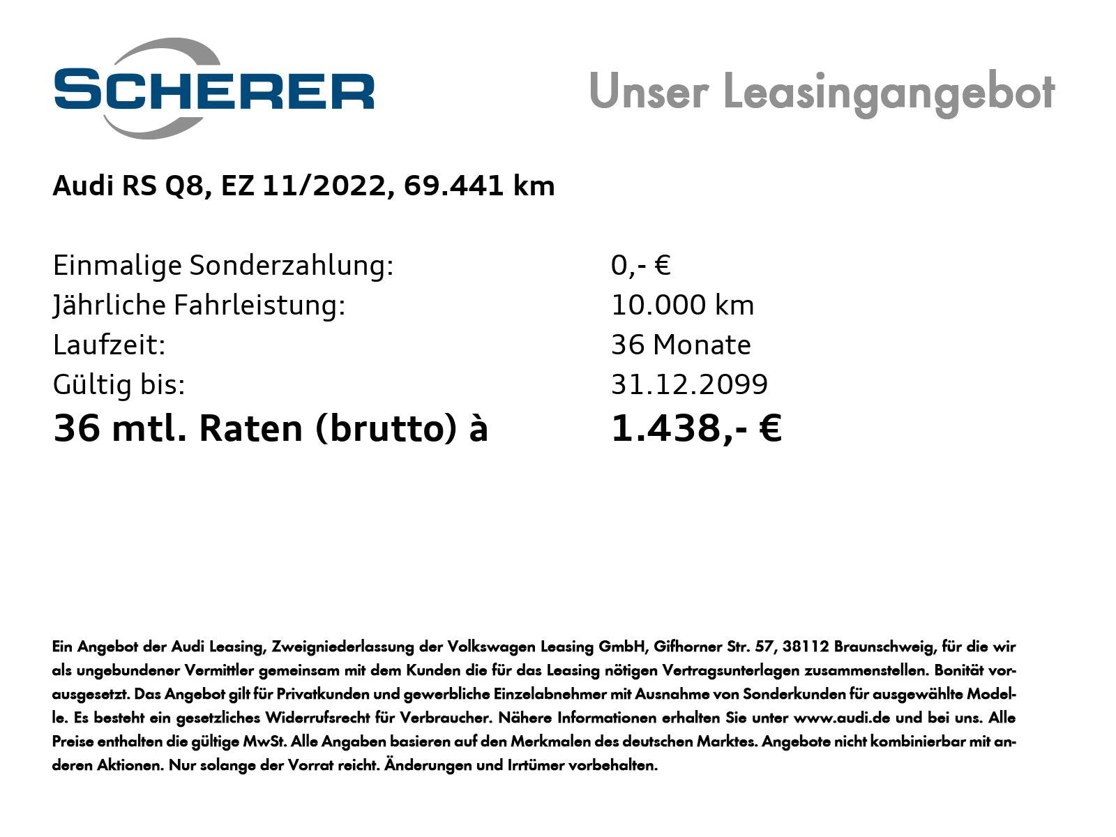 Audi RS Q8 TFSI quatr./tiptr. HD-Matrix/Standh./Panor