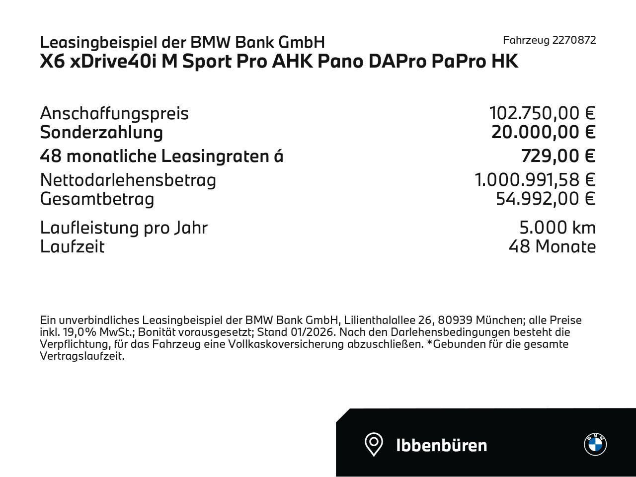 BMW X6 xDrive40i M Sport Pro AHK Pano DAPro PaPro HK