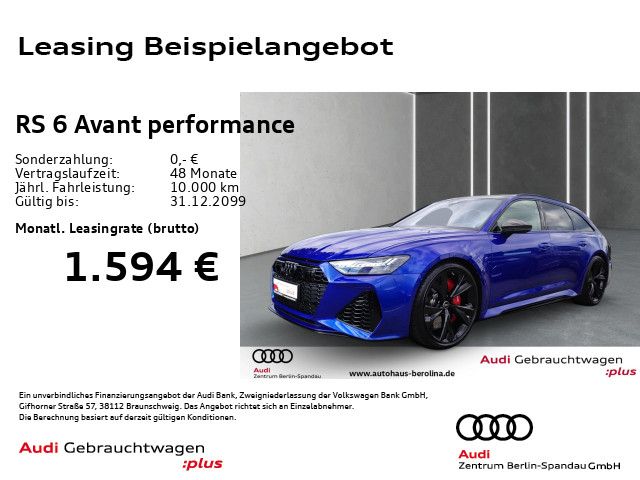 Audi RS6 Avant performance *PANO*StdHz*HD-MATRIX*B&O*