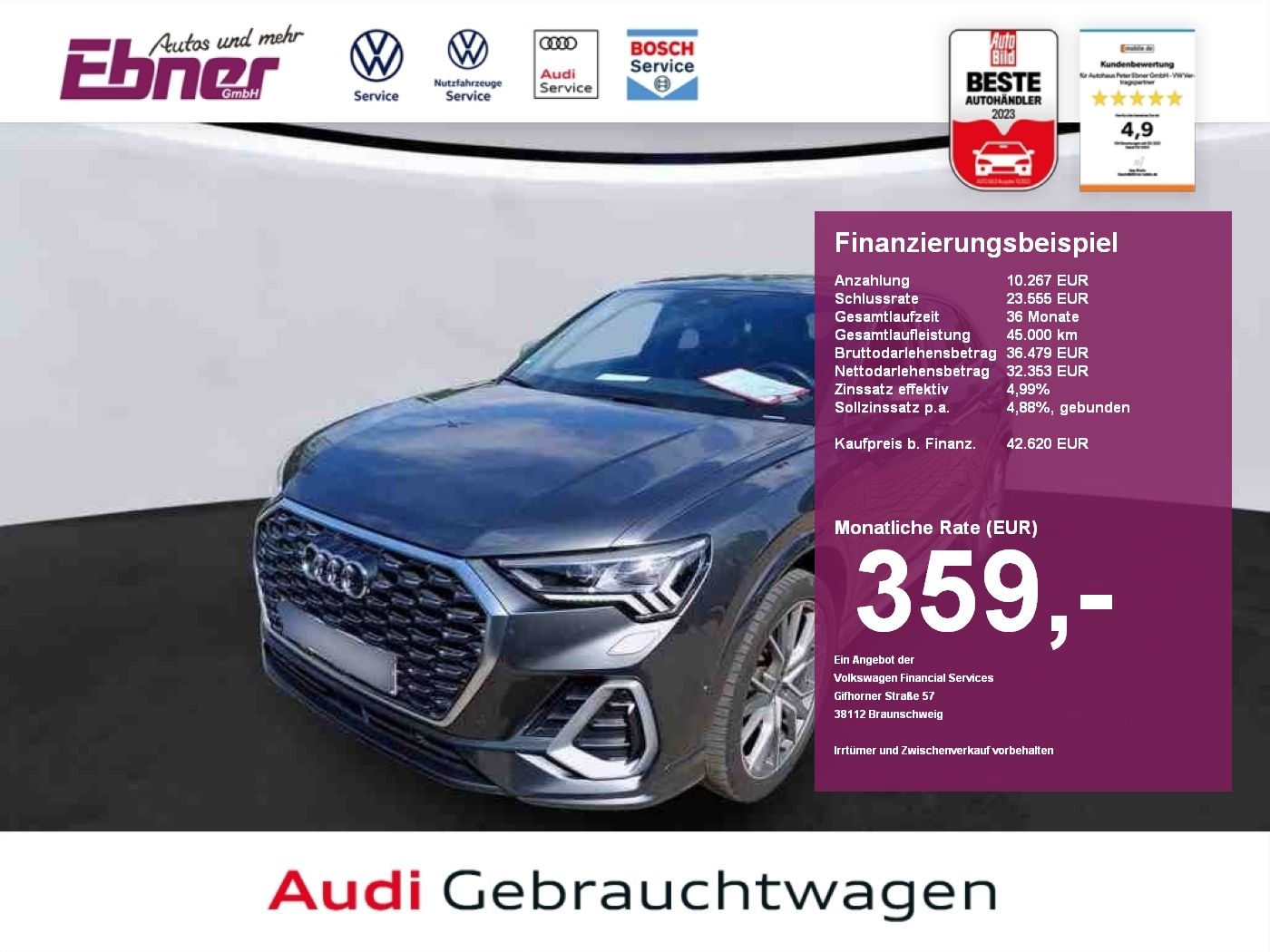 Audi Q3 Sportback S-LINE 45TFSI QUATTRO - Samsaru's Car Outlet