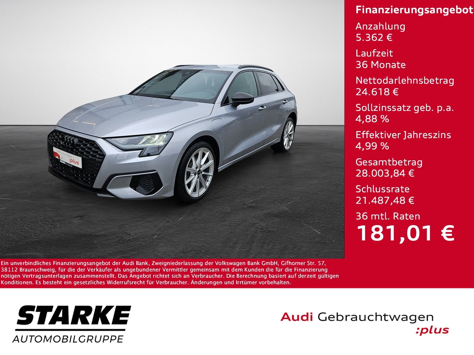 Audi A3 Sportback 40 TFSI e S tronic advanced - Samsaru's Car Outlet
