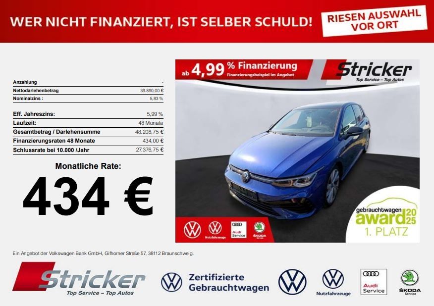 Volkswagen Golf R Black Style 2.0TSI 434,-ohne Anzahlung R-