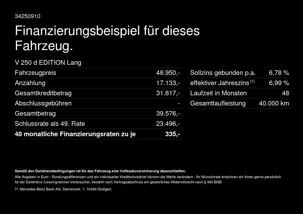 Mercedes-Benz V 250d Edition - Samsaru's Car Outlet