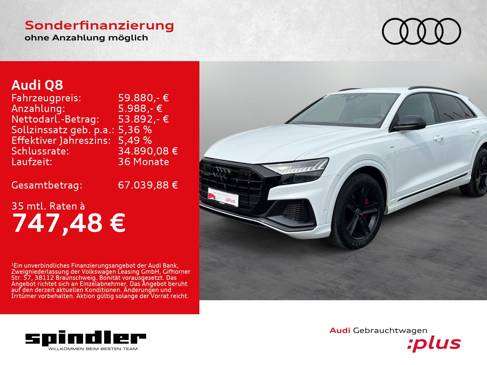 Audi Q8 S-Line 55 TFSIe quattro / HD-Matrix, AHK, B&O