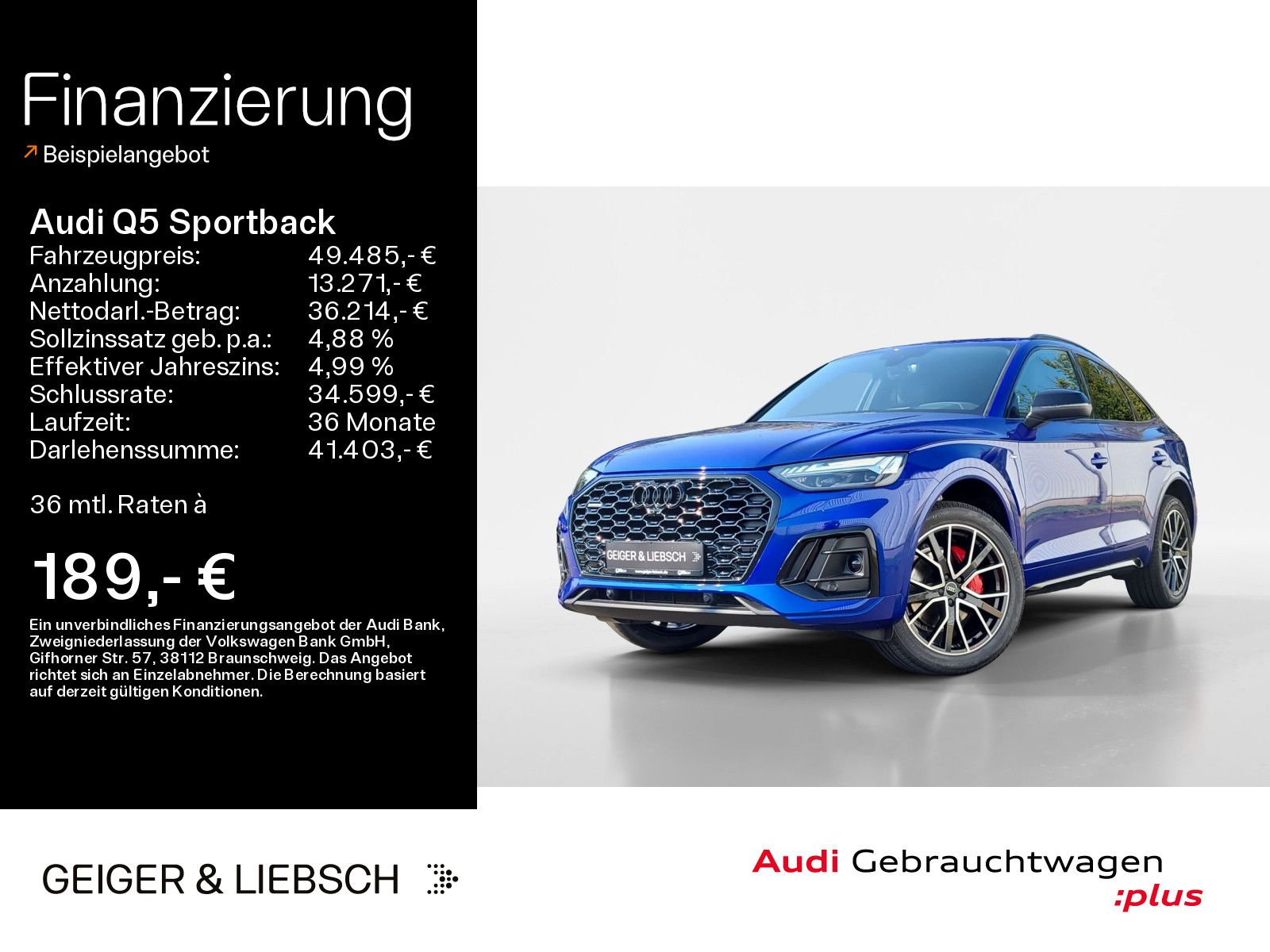 Audi Q5 Sportback 40 TDI quattro S-LINE - Samsaru's Car Outlet