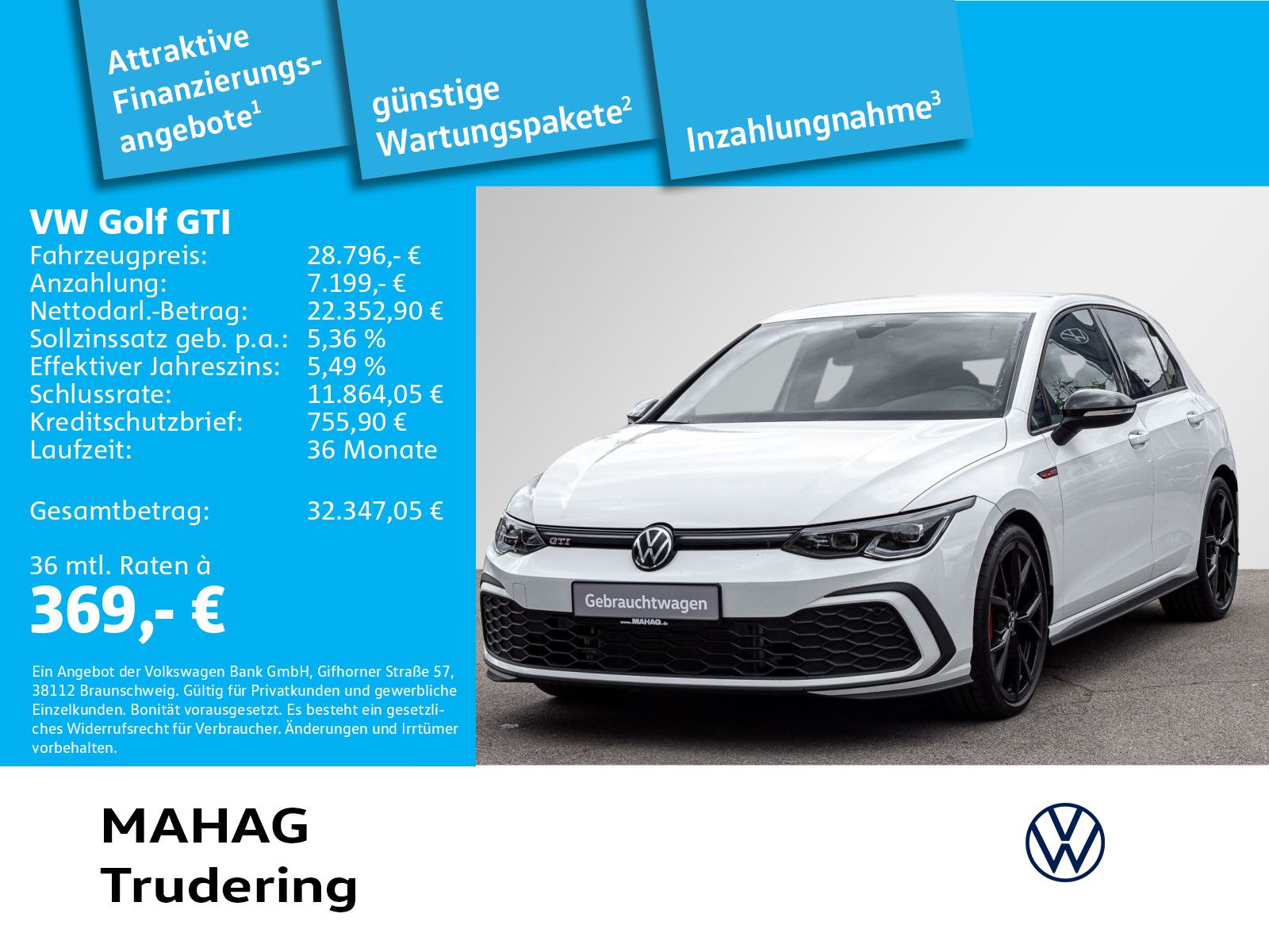 Volkswagen Golf VIII GTI 2.0 TSI BlackStyle AHK LED+ Navi P