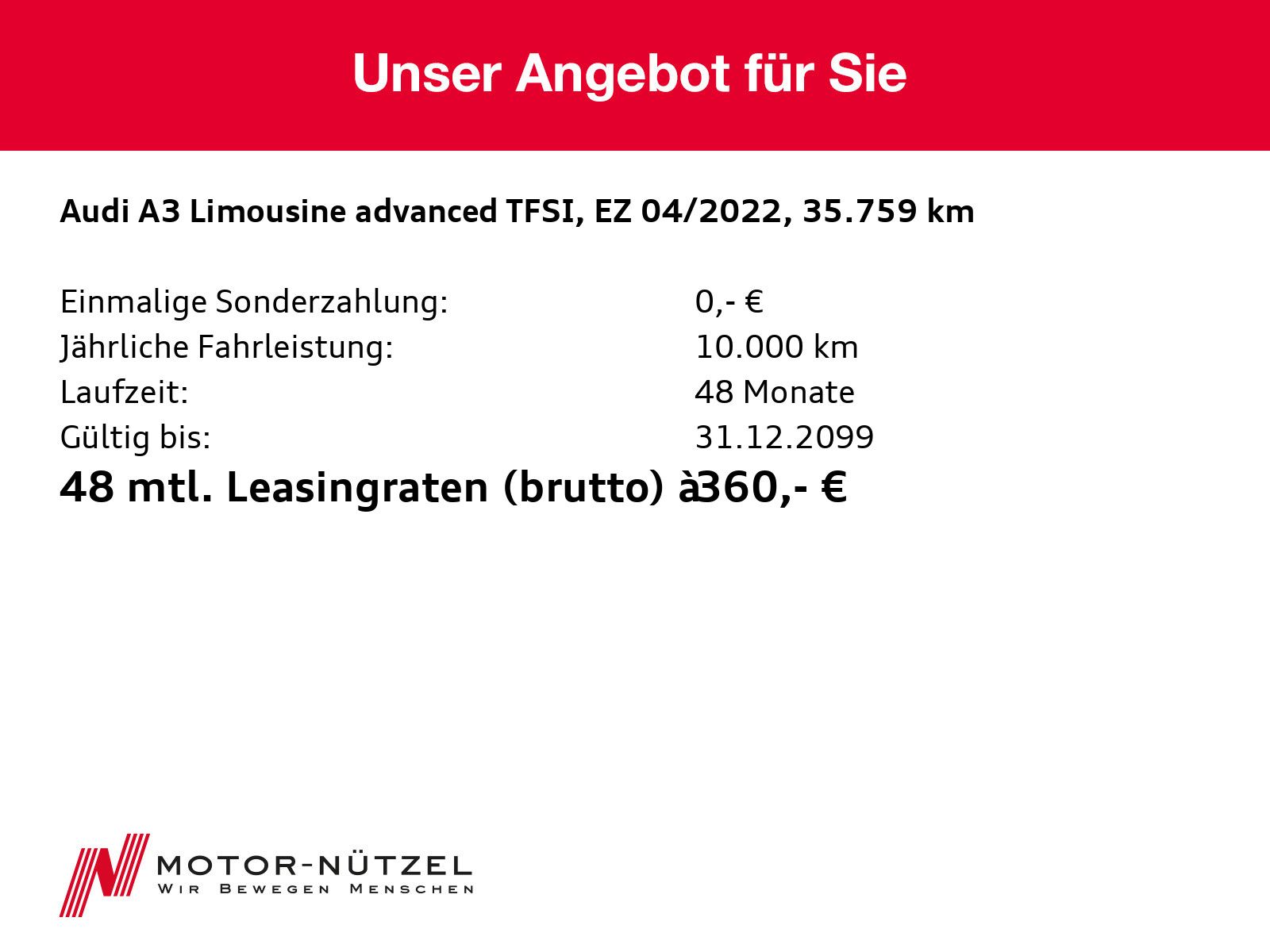 Audi A3 Limousine 30 TFSI ADVANCED - Samsaru's Car Outlet