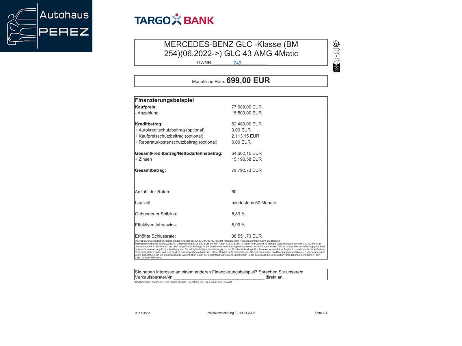 Mercedes-Benz GLC 43 AMG 4M Premium Plus PERF. SITZE-AHK-360°!