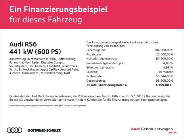 Audi RS6 Avant 4.0 TFSI quattro PANO KERAMIK B&O 360