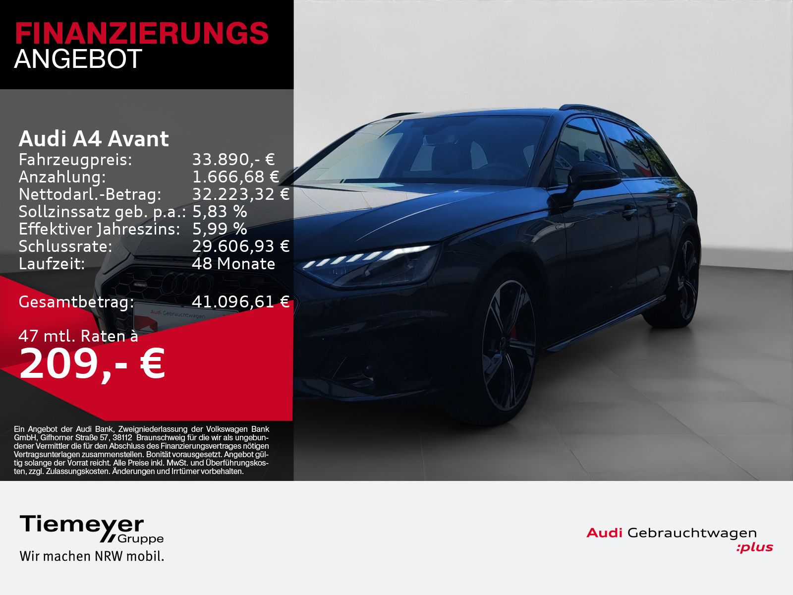 Audi A4 Avant 40 TFSI Q 2x S LINE MATRIX AHK LM19 KAM