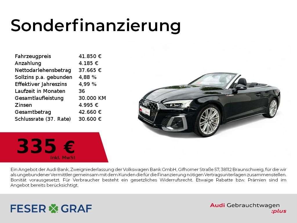 Audi A5 Cabriolet S line 40TFSI quattro Matrix/B&O/Na