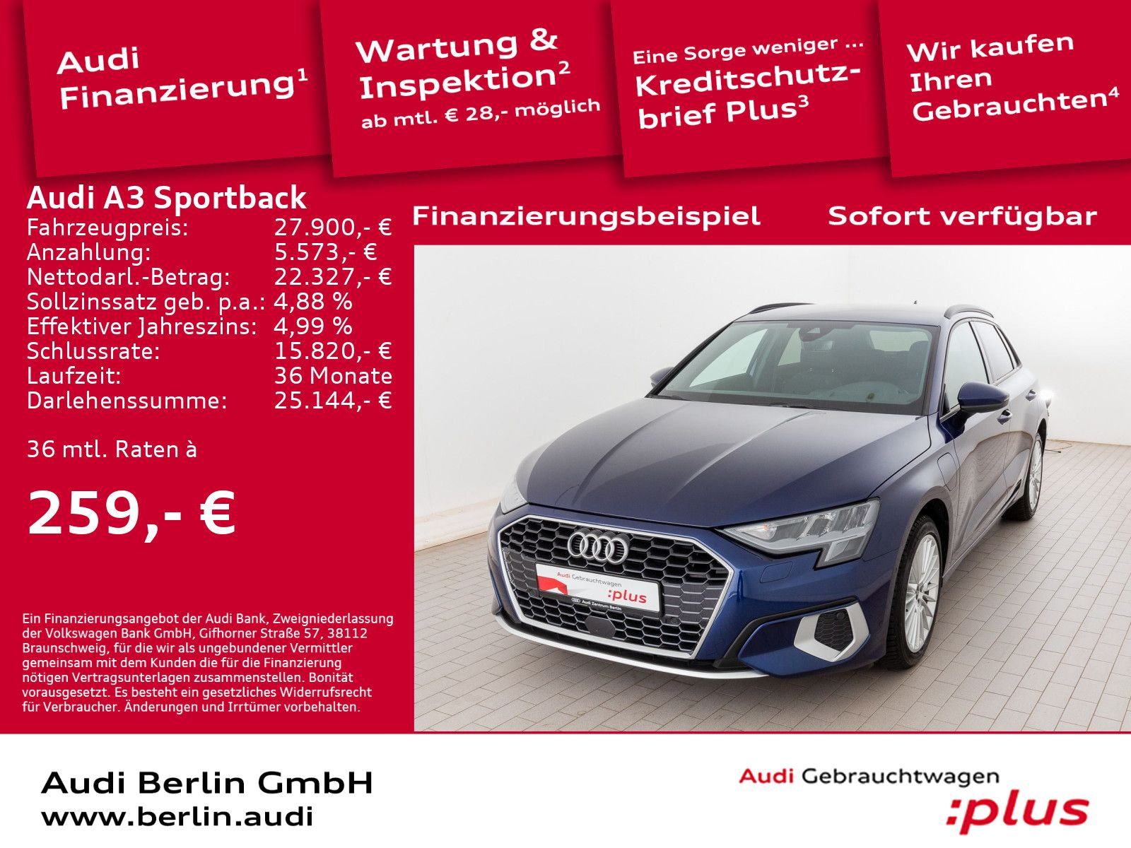Audi A3 Sportback TFSI e Advanced - Samsaru's Car Outlet
