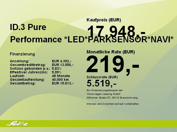 Volkswagen ID.3 Pure Performance - Samsaru's Car Outlet