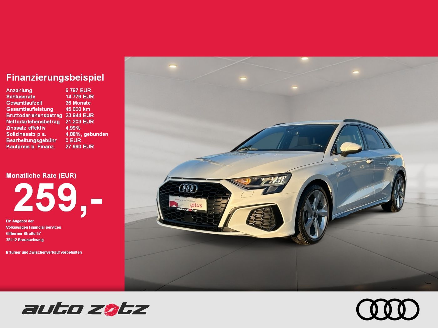 Audi A3 Sportback 30 TFSI S line - Samsaru's Car Outlet