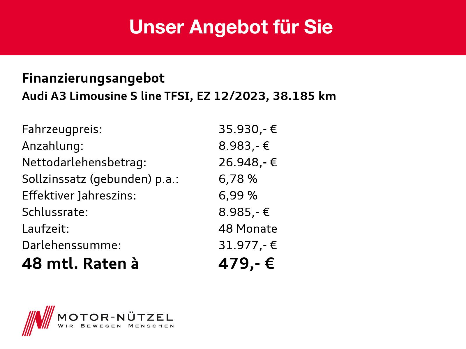 Audi A3 Limousine 40 TFSI S-LINE - Samsaru's Car Outlet
