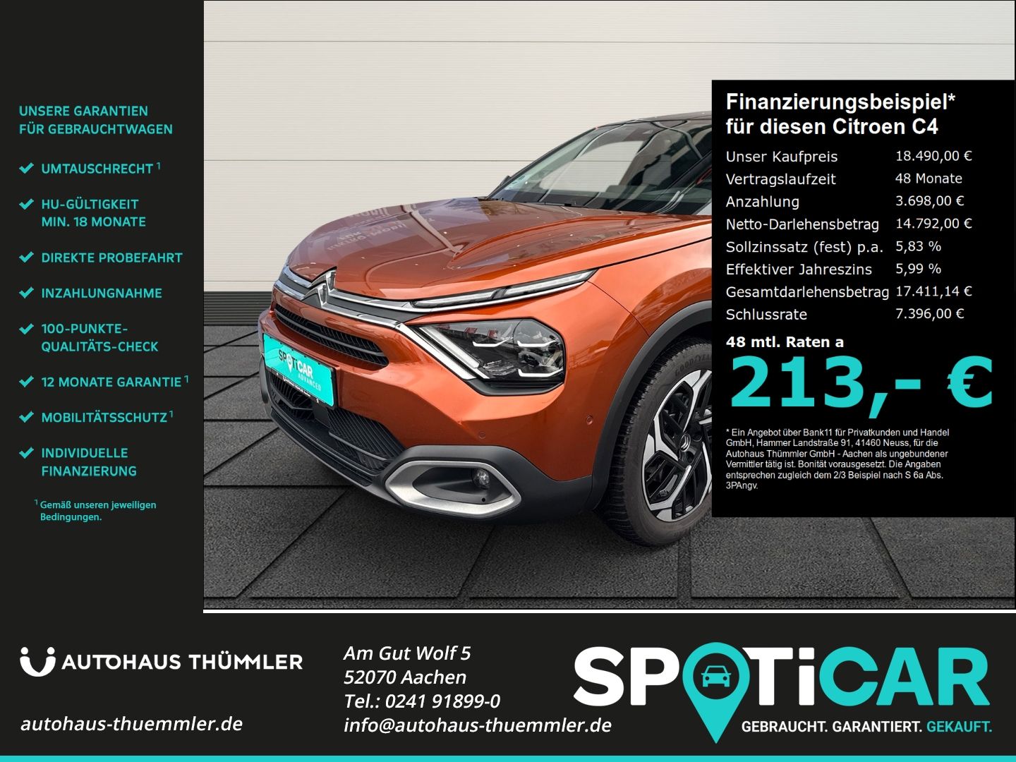 Citroën C4 Shine HUD AHK-abnehmbar Navi Ganzjahresreifen