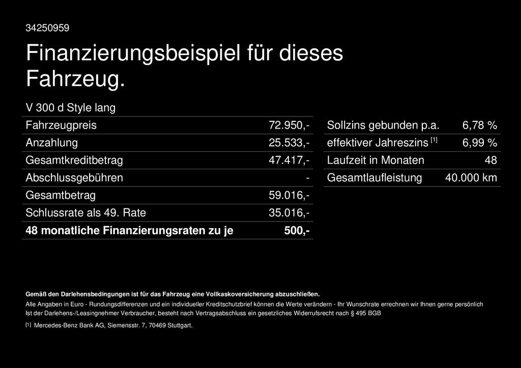 Mercedes-Benz V 300 d Style lang - Samsaru's Car Outlet