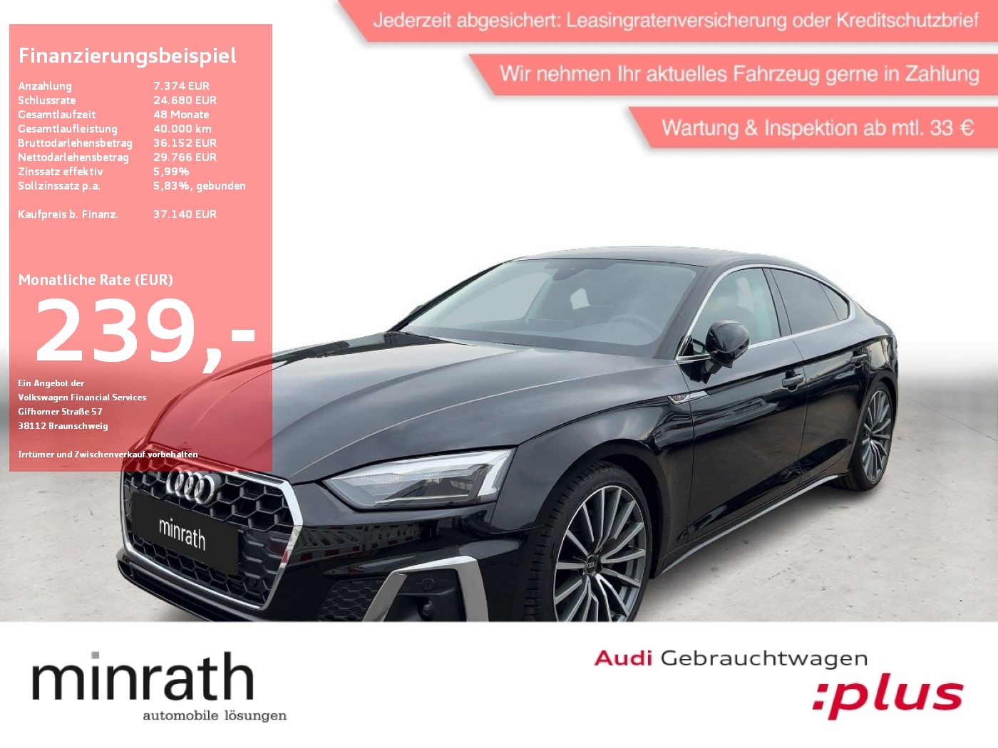 Audi A5 Sportback 40 TFSI Q S-Line APP+NAVI+VIRT+ACC