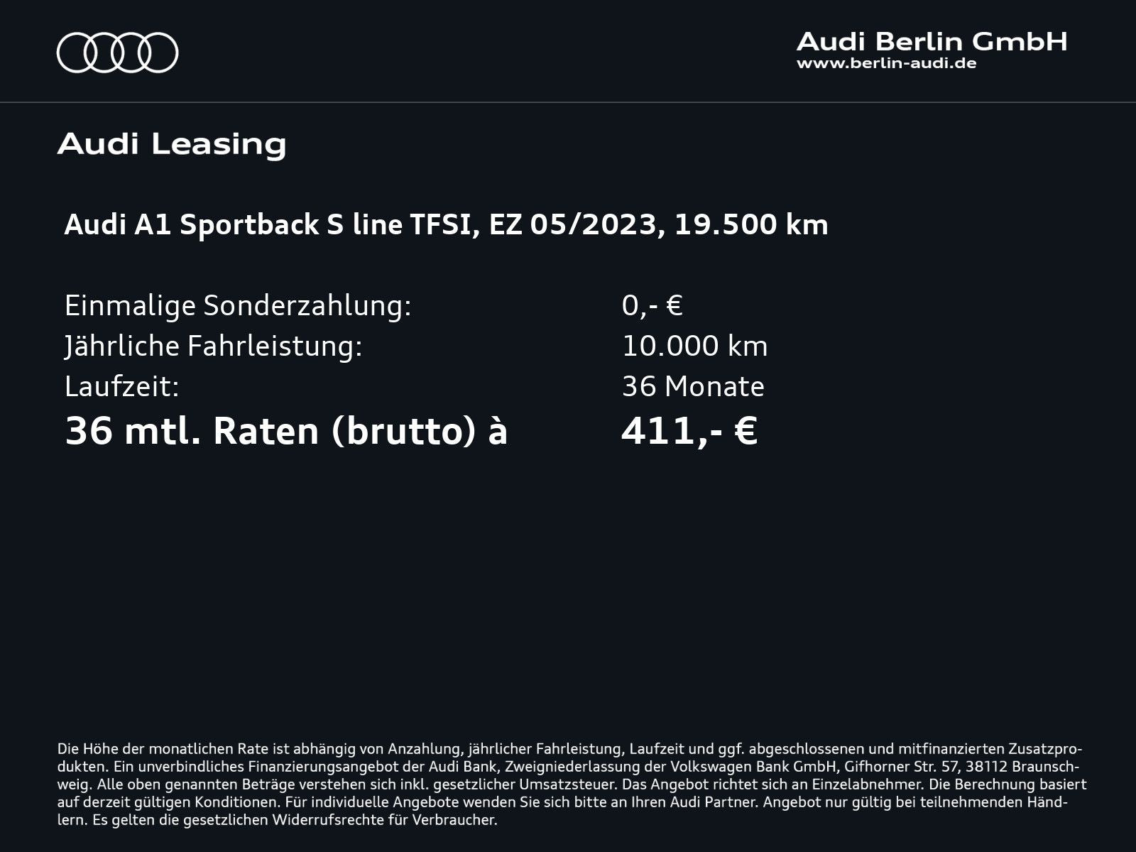 Audi A1 Sportback S line 35 TFSI S tr. RFK PDC LED