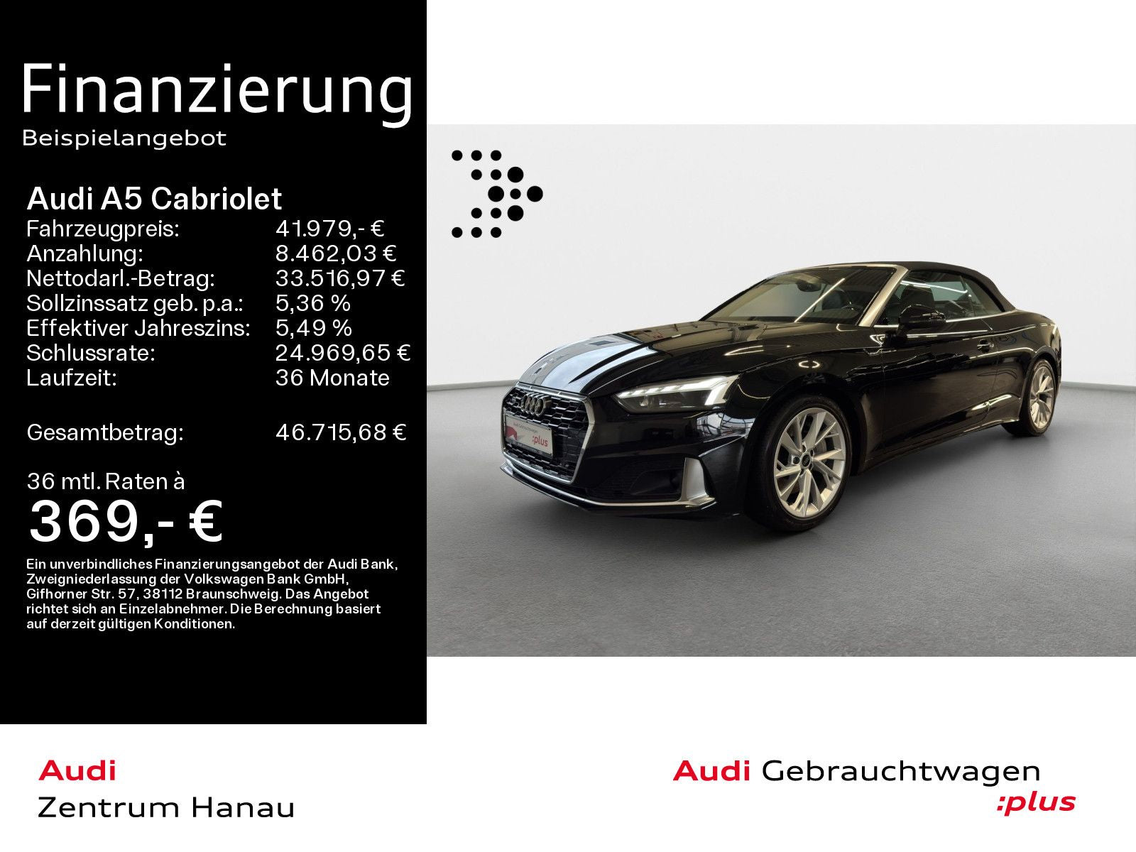 Audi A5 Cabriolet 45 TFSI QUATT ADVANCED *INT S LINE*