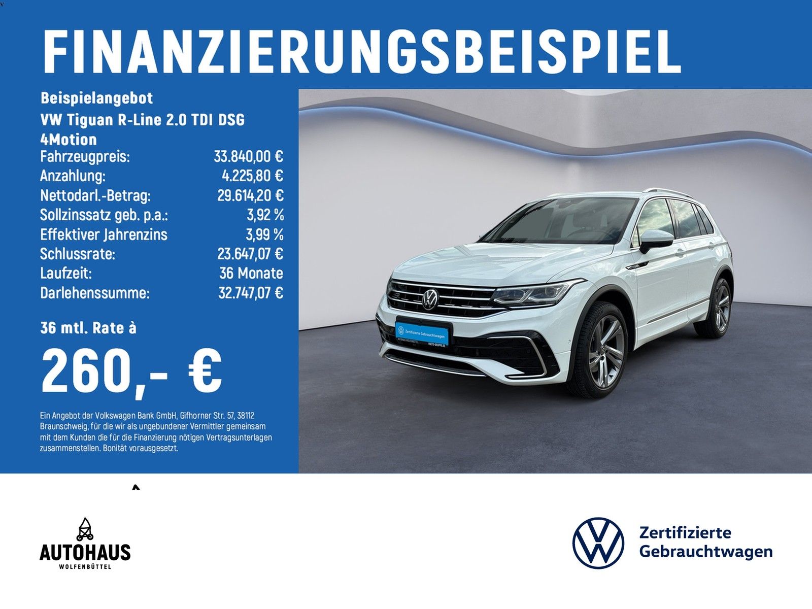 Volkswagen Tiguan R-Line 2.0 TDI DSG 4Motion AHK CAM NAV