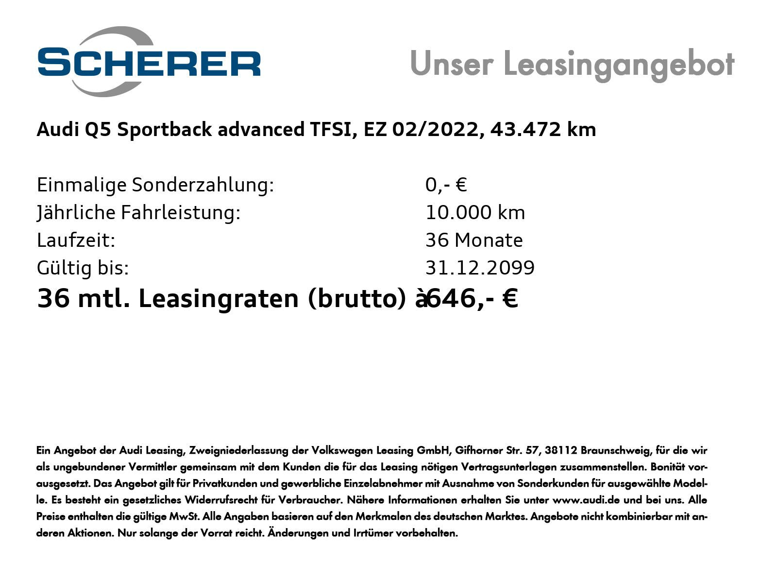 Audi Q5 Sportback 50 TFSIe advanced qu. - Samsaru's Car Outlet