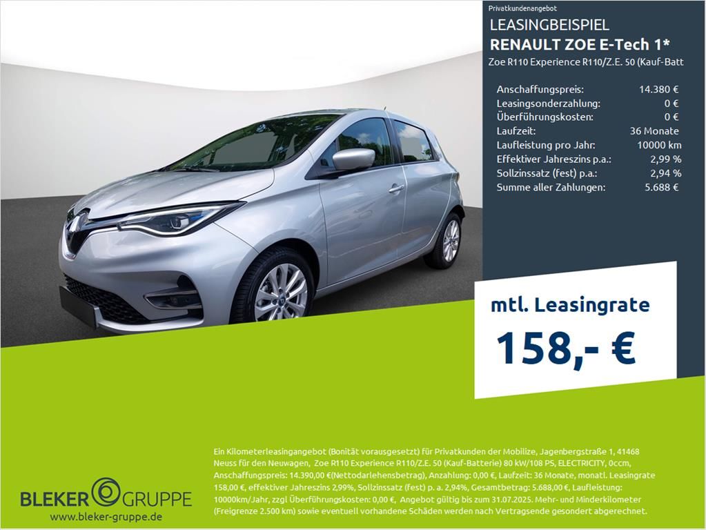 Renault ZOE E-Tech 1 Zoe R110 Experience R110/Z.E. 50 - Samsaru's Car Outlet