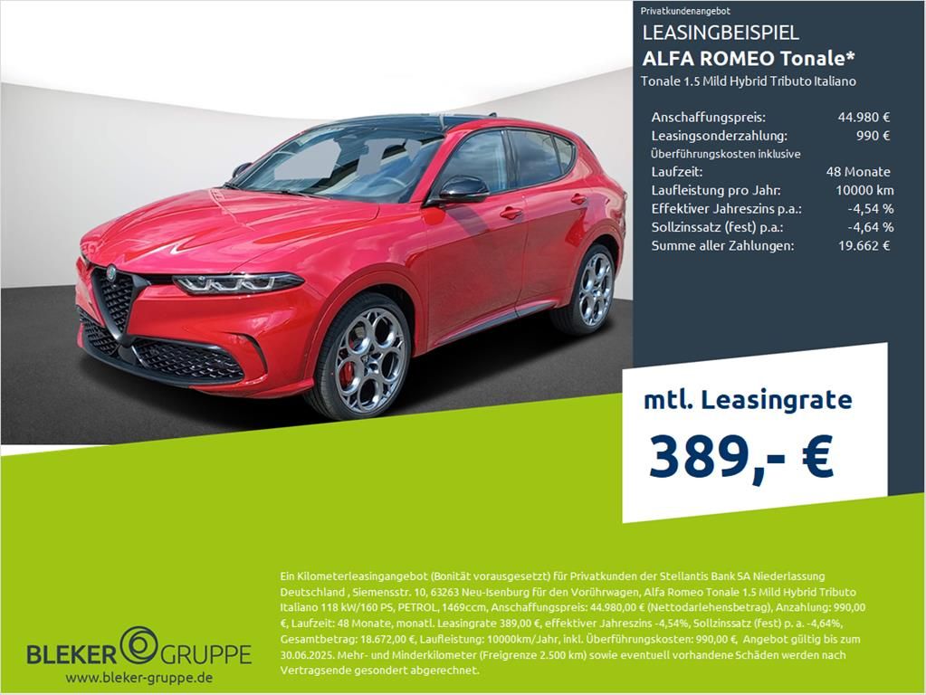 Alfa Romeo Tonale 1.5 Mild Hybrid Tributo Italiano