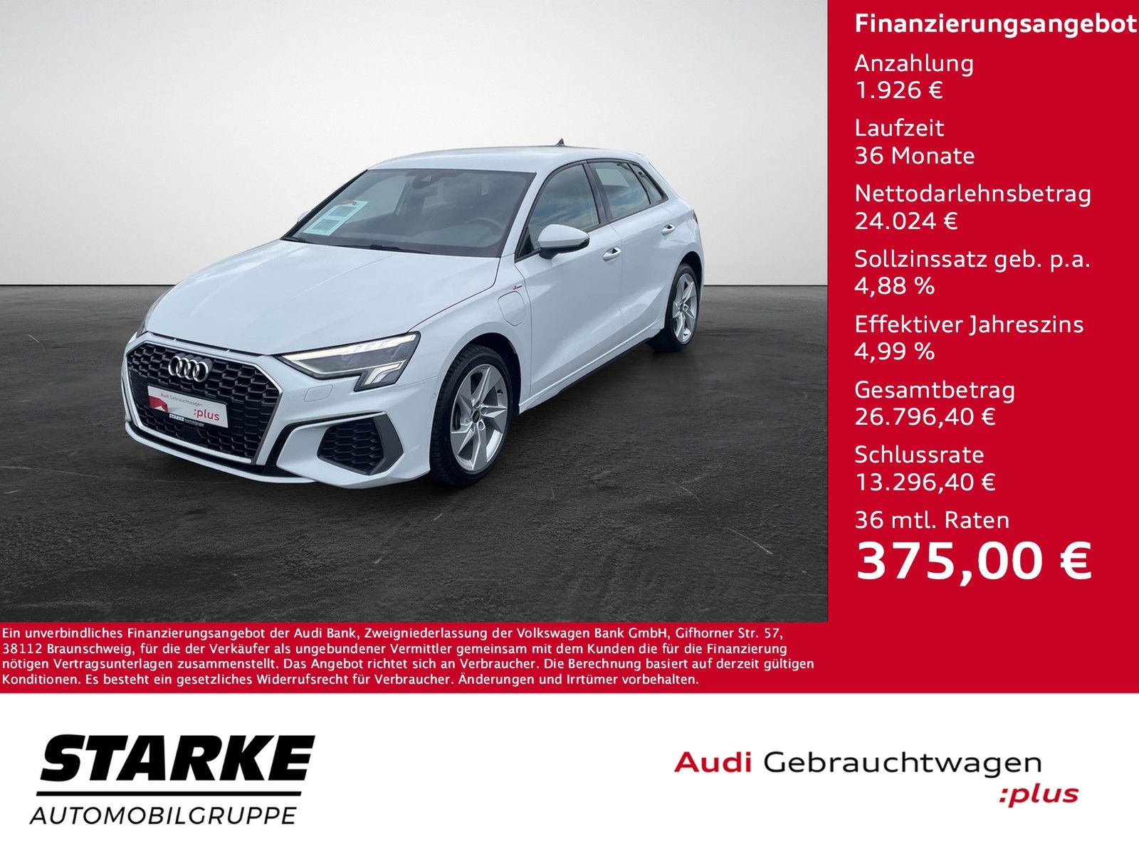 Audi A3 Sportback 40 TFSI e S tronic S line - Samsaru's Car Outlet