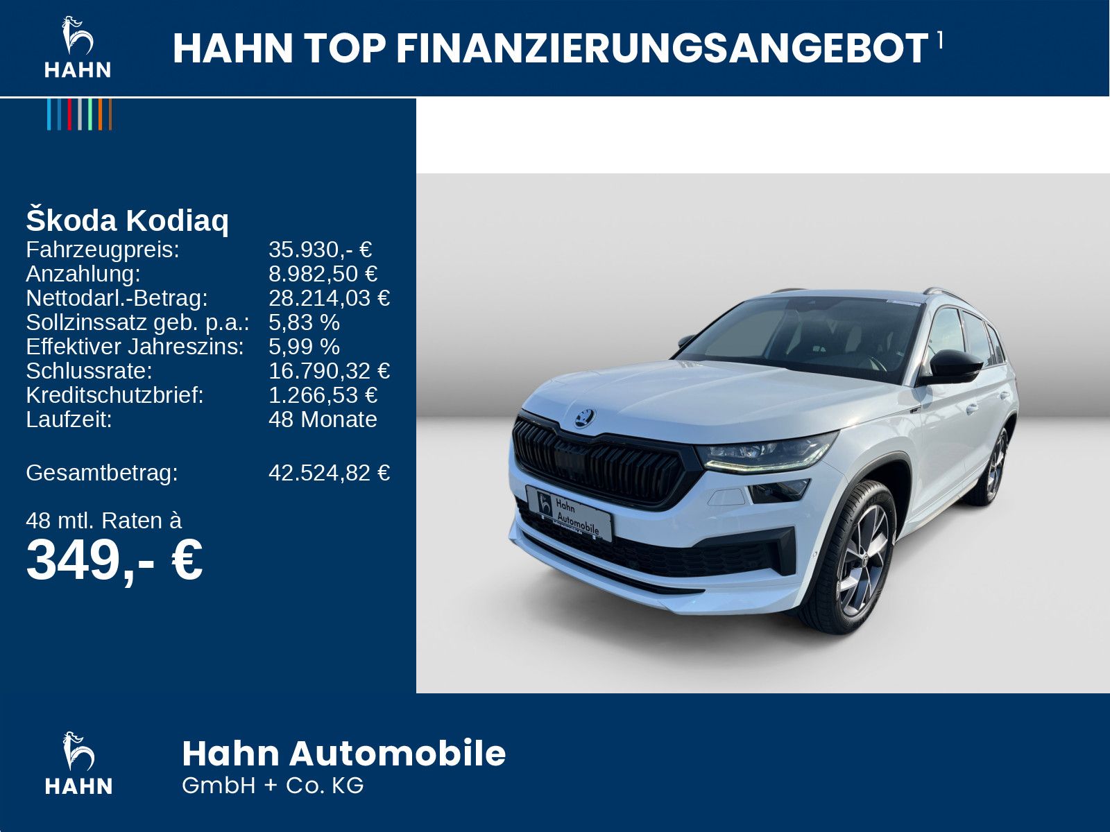 Skoda Kodiaq 2.0TDI DSG 4x4 Sportline  360° AHK Standh